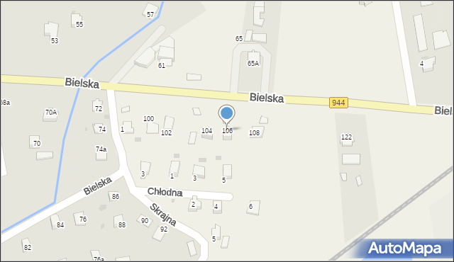 Pogórze, Bielska, 106, mapa Pogórze