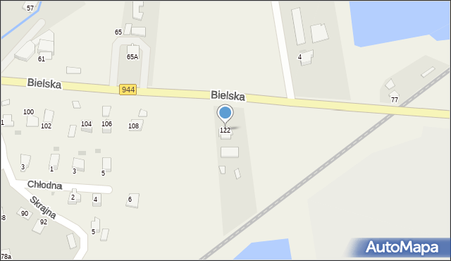 Pogórze, Bielska, 122, mapa Pogórze