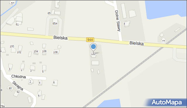 Pogórze, Bielska, 122, mapa Pogórze