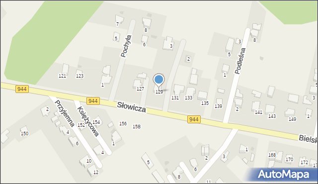 Pogórze, Bielska, 129, mapa Pogórze