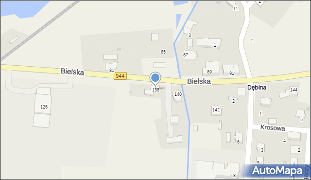 Pogórze, Bielska, 138, mapa Pogórze