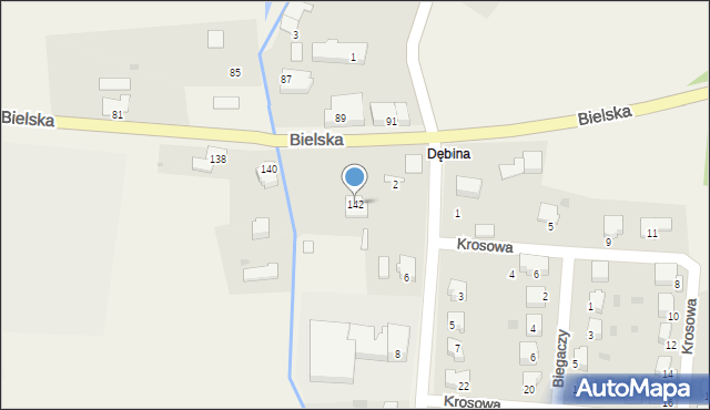 Pogórze, Bielska, 142, mapa Pogórze