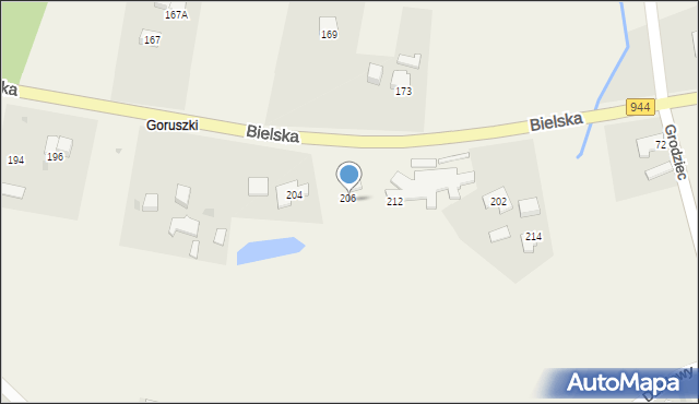 Pogórze, Bielska, 210, mapa Pogórze