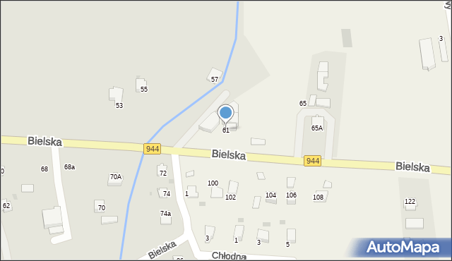 Pogórze, Bielska, 61, mapa Pogórze