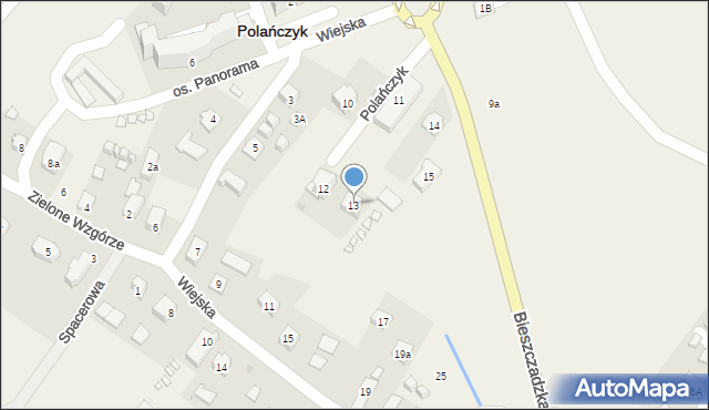 Polańczyk, Bieszczadzka, 13, mapa Polańczyk