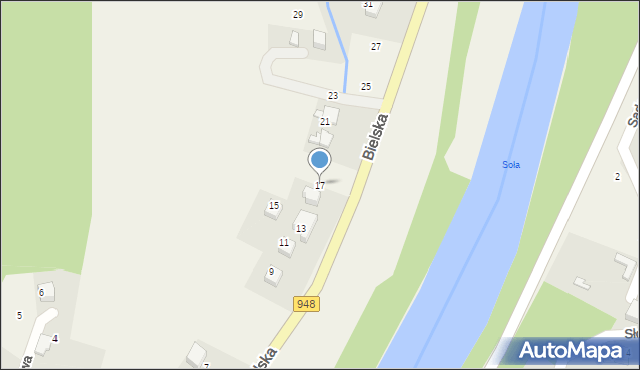 Porąbka, Bielska, 17, mapa Porąbka