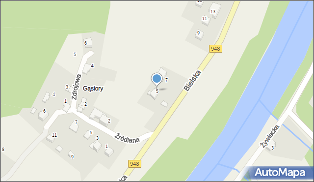 Porąbka, Bielska, 5, mapa Porąbka