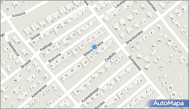 Poznań, Billewiczówny Oleńki, 19, mapa Poznania