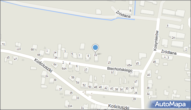 Proszowice, Biechońskiego Jerzego, 11, mapa Proszowice