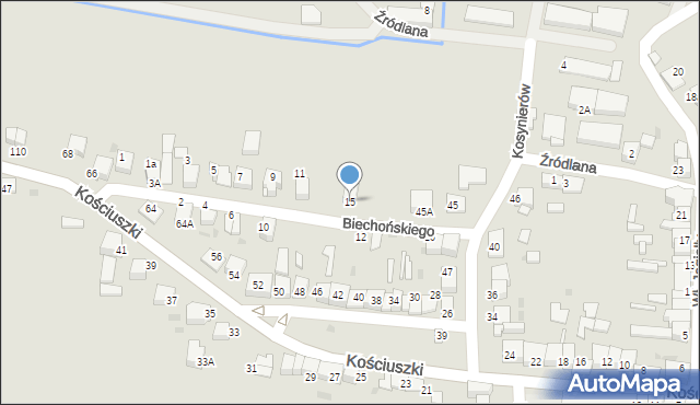 Proszowice, Biechońskiego Jerzego, 15, mapa Proszowice