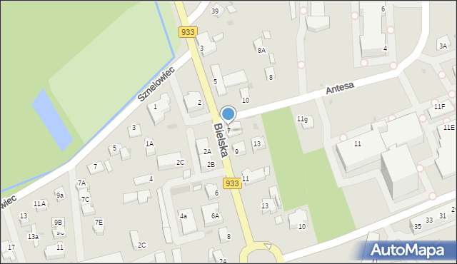 Pszczyna, Bielska, 7, mapa Pszczyny