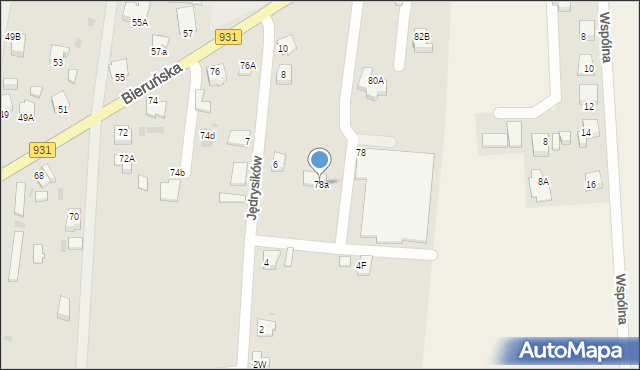 Pszczyna, Bieruńska, 78a, mapa Pszczyny