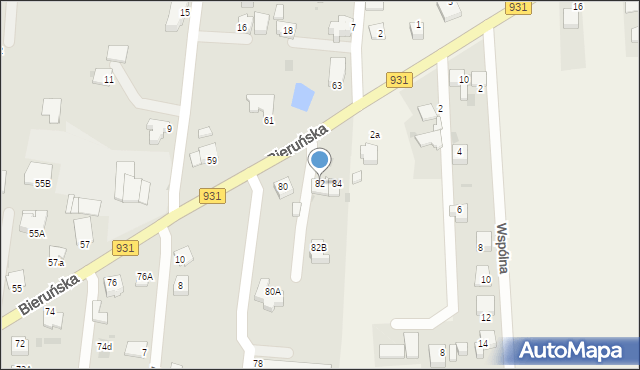 Pszczyna, Bieruńska, 82, mapa Pszczyny