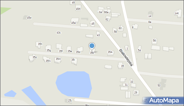 Pułtusk, Białowiejska, 35c, mapa Pułtusk