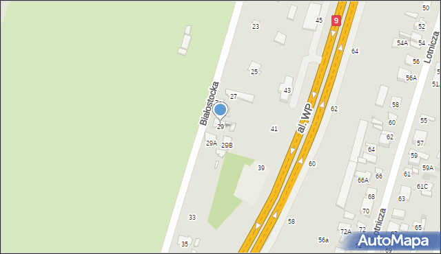 Radom, Białostocka, 29, mapa Radomia