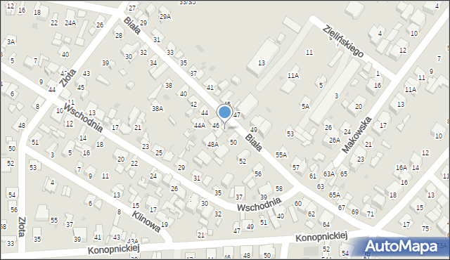 Radom, Biała, 48, mapa Radomia