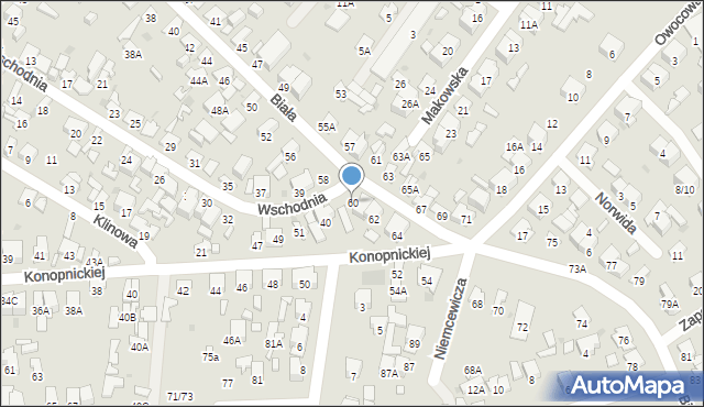 Radom, Biała, 60, mapa Radomia