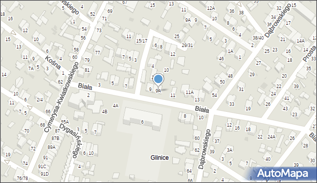 Radom, Biała, 9A, mapa Radomia