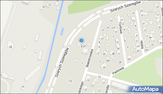 Radom, Białobrzeska, 5, mapa Radomia