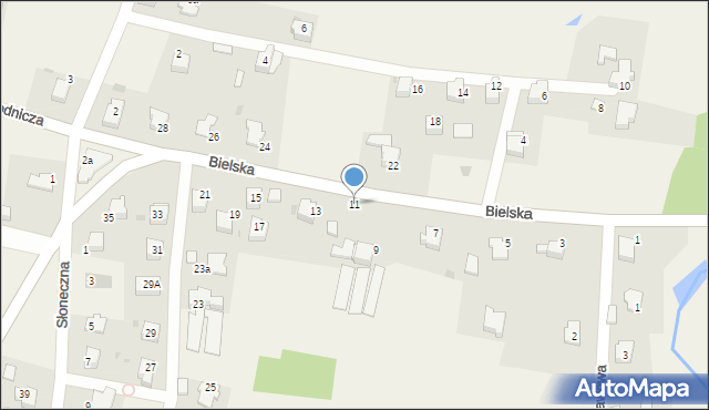 Roczyny, Bielska, 11, mapa Roczyny