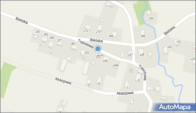 Roczyny, Bielska, 151, mapa Roczyny