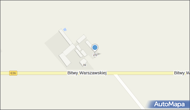 Roszczep, Bitwy Warszawskiej, 101, mapa Roszczep