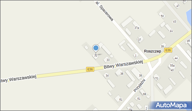 Roszczep, Bitwy Warszawskiej, 31, mapa Roszczep