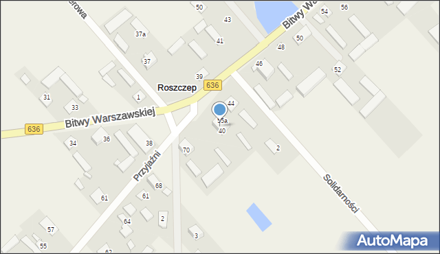 Roszczep, Bitwy Warszawskiej, 42, mapa Roszczep