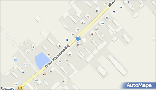 Roszczep, Bitwy Warszawskiej, 60, mapa Roszczep