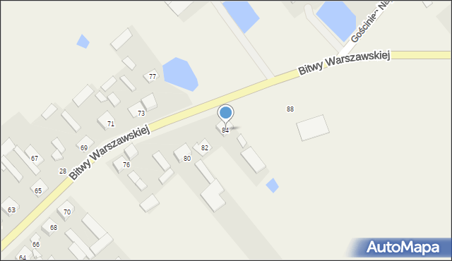 Roszczep, Bitwy Warszawskiej, 84, mapa Roszczep