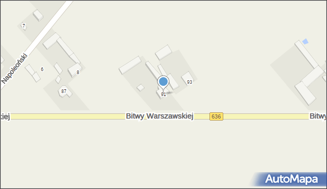 Roszczep, Bitwy Warszawskiej, 91, mapa Roszczep