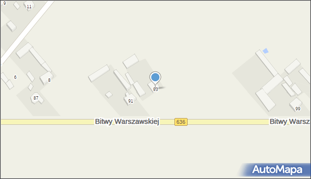 Roszczep, Bitwy Warszawskiej, 93, mapa Roszczep