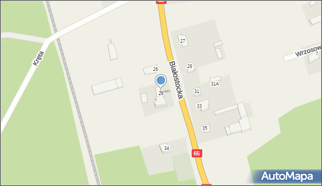 Ruda, Białostocka, 28, mapa Ruda