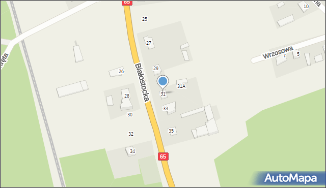 Ruda, Białostocka, 31, mapa Ruda