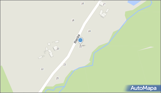 Ryglice, Biecka, 21, mapa Ryglice