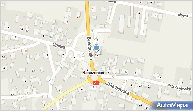 Rzeczenica, Białobórska, 2a, mapa Rzeczenica