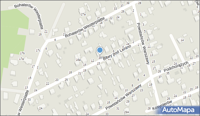 Skierniewice, Bitwy pod Lenino, 10, mapa Skierniewic