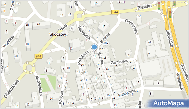 Skoczów, Bielska, 13, mapa Skoczów