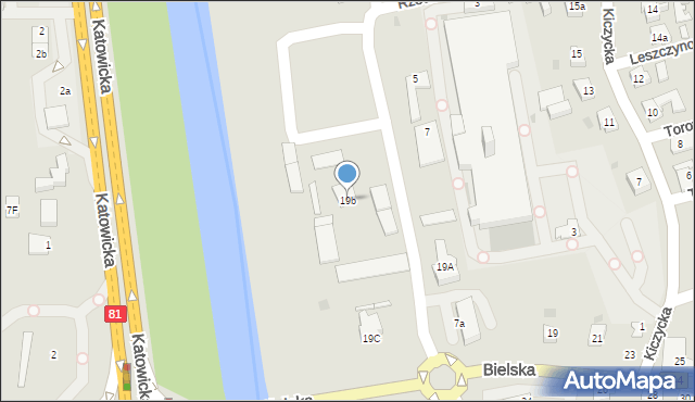 Skoczów, Bielska, 19b, mapa Skoczów