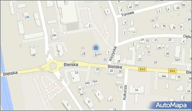 Skoczów, Bielska, 21, mapa Skoczów