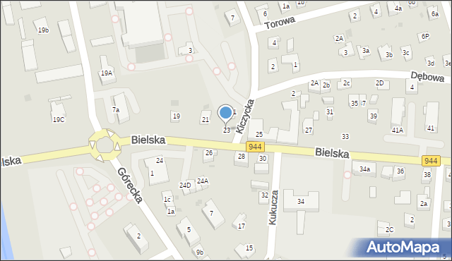 Skoczów, Bielska, 23, mapa Skoczów