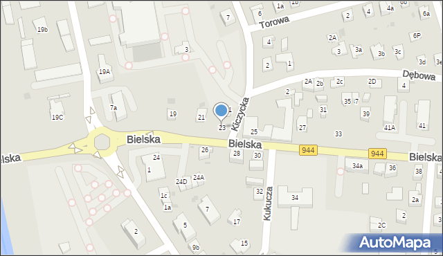 Skoczów, Bielska, 23, mapa Skoczów