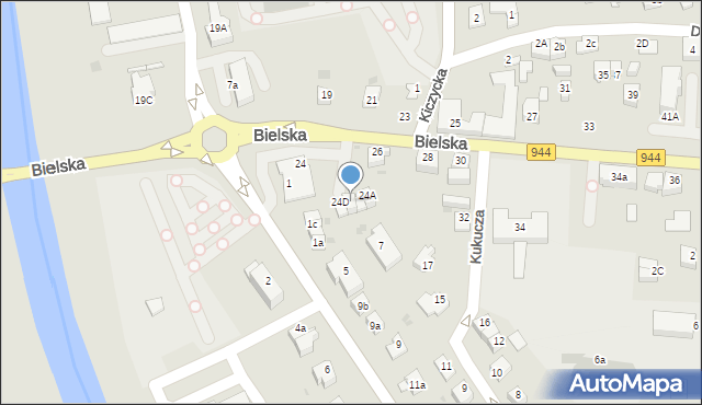 Skoczów, Bielska, 24C, mapa Skoczów
