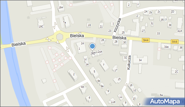 Skoczów, Bielska, 24D, mapa Skoczów