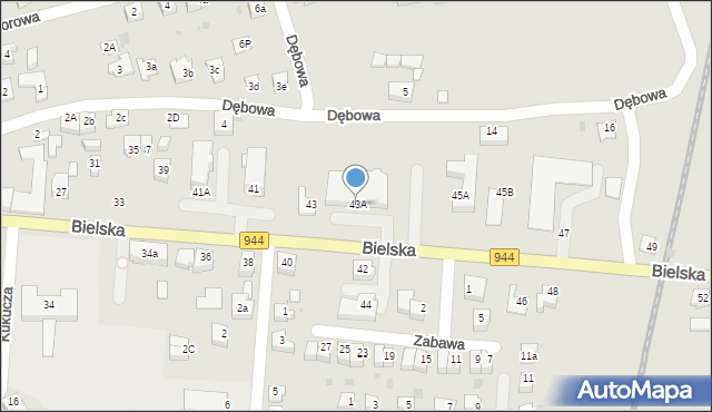 Skoczów, Bielska, 43A, mapa Skoczów