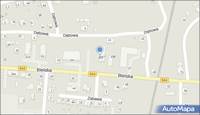 Skoczów, Bielska, 45A, mapa Skoczów