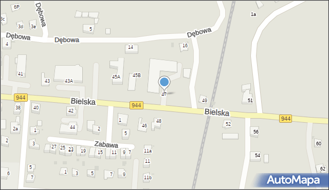 Skoczów, Bielska, 47, mapa Skoczów