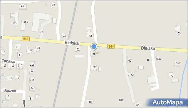 Skoczów, Bielska, 56, mapa Skoczów