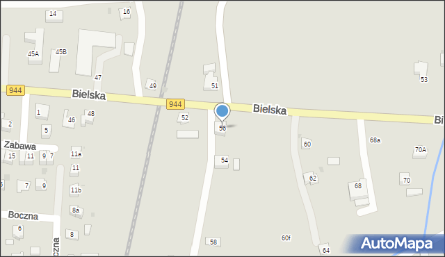 Skoczów, Bielska, 56, mapa Skoczów