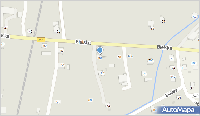 Skoczów, Bielska, 60, mapa Skoczów